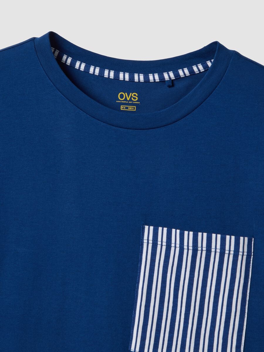 Blue pure organic cotton nightshirt with chest pocket_5