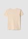Girls' beige pure cotton regular-fit T-shirt_1