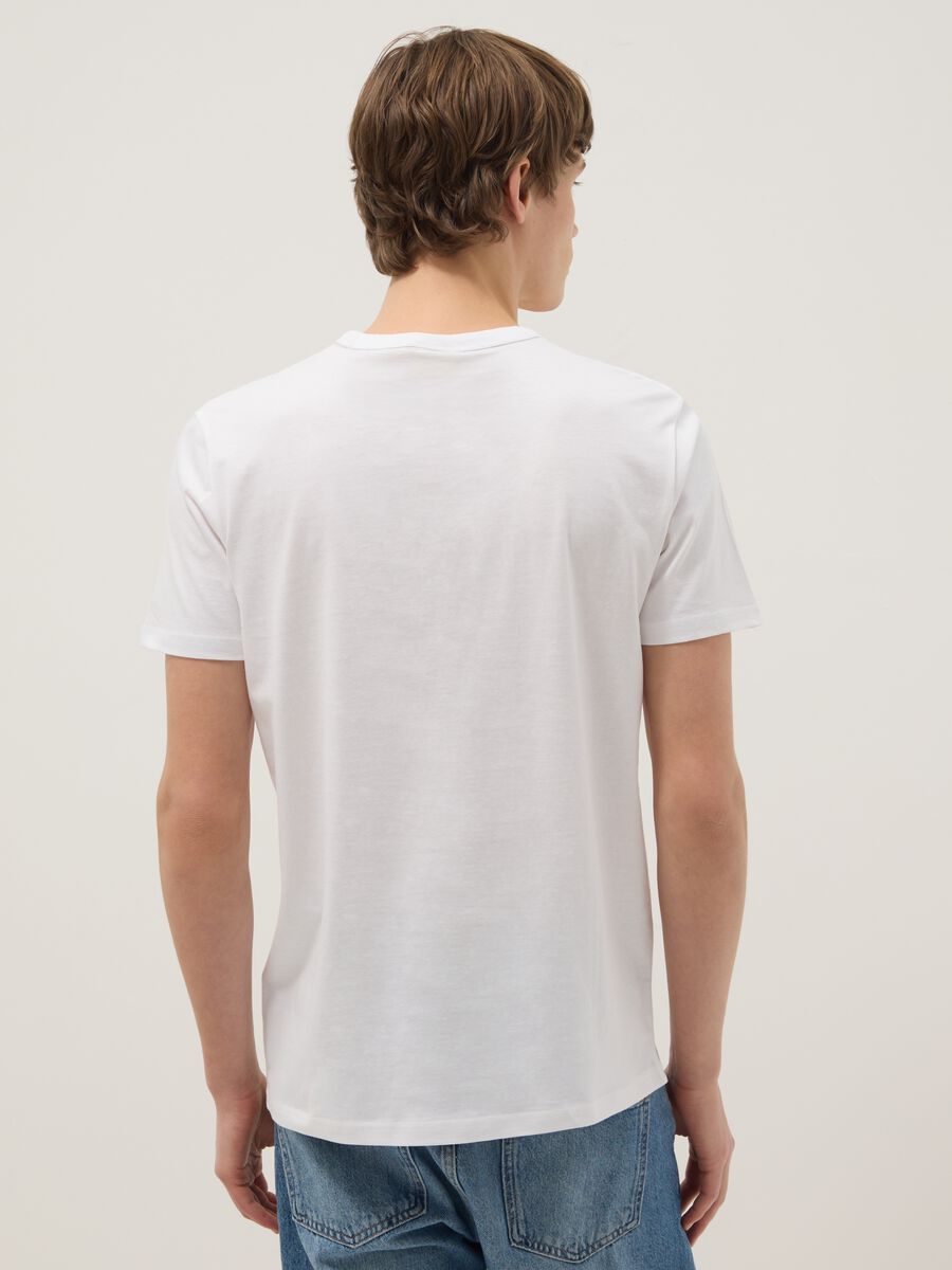 White pure cotton regular fit T-shirt with Keith Haring print_2