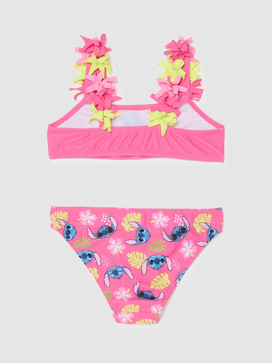 Multicoloured regular fit girls' swimsuit with Stitch print_1