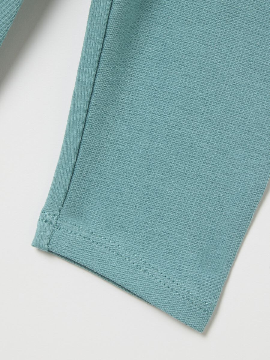 Girls' stretchy cotton blue leggings regular fit_3