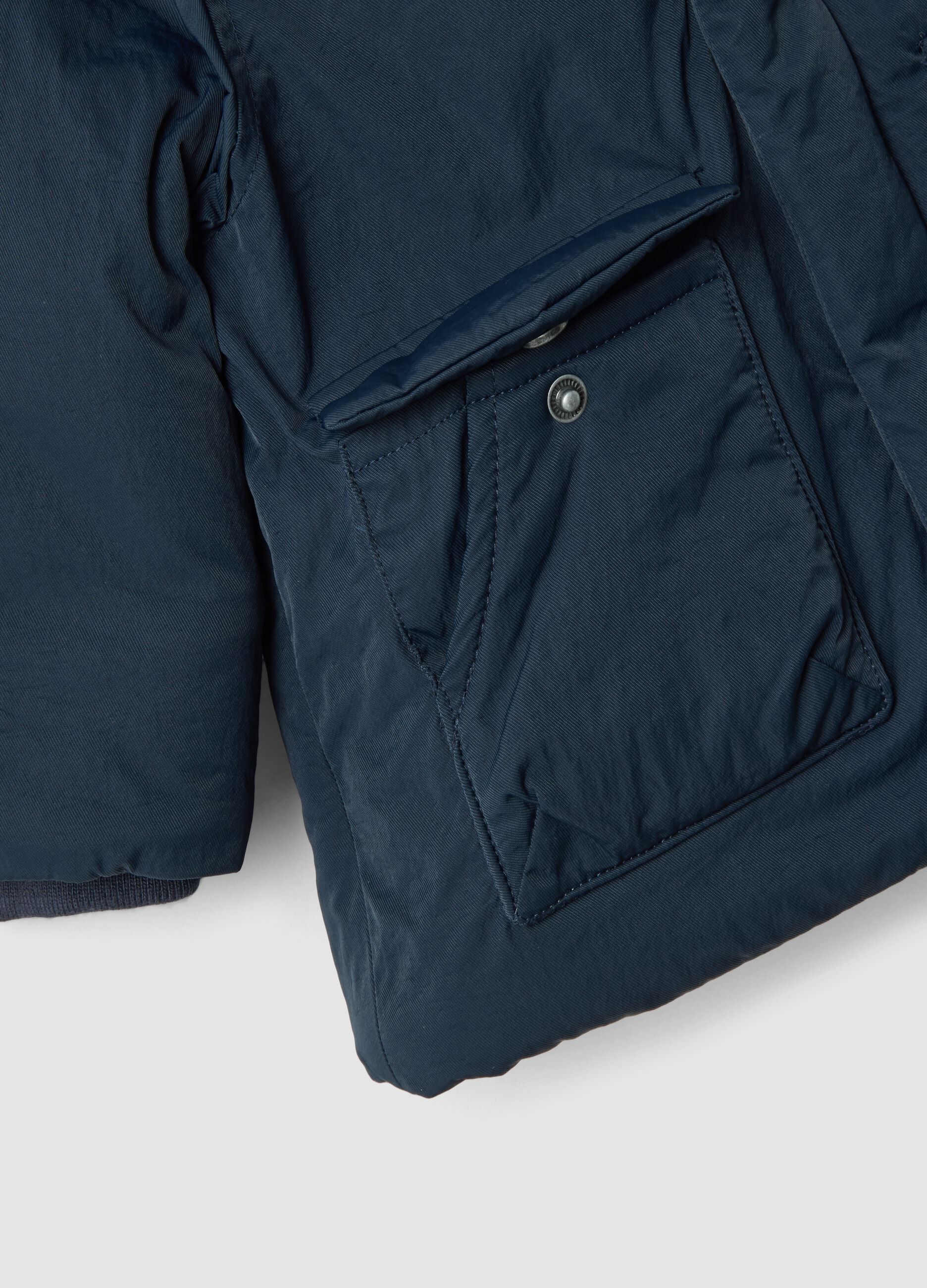 Blue padded hooded jacket