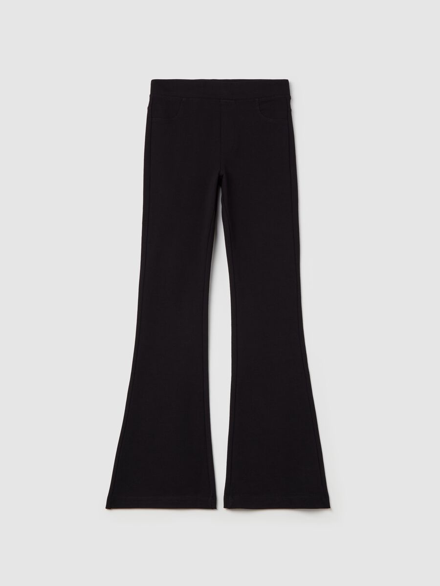 Treggings flare fit in cotone stretch _0
