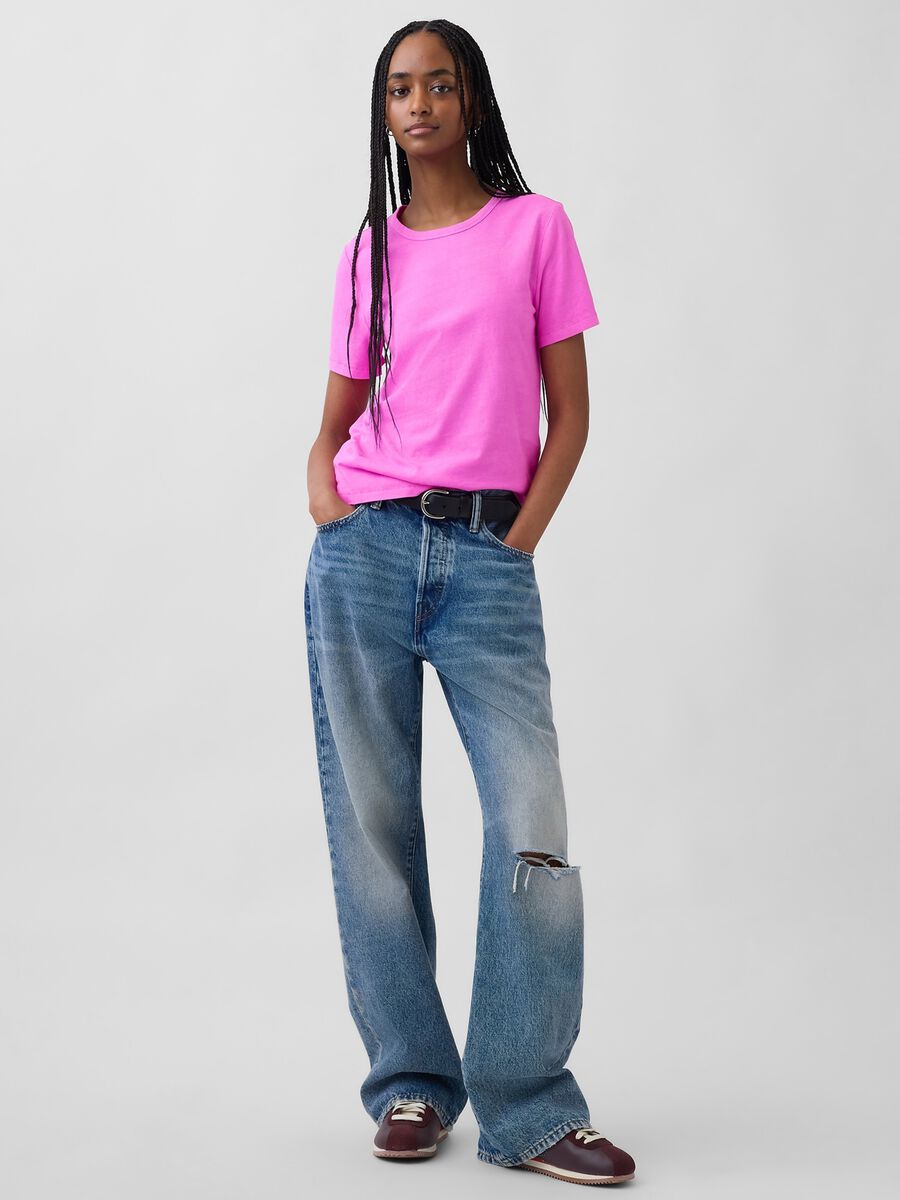 Pink pure cotton regular fit T-shirt_1