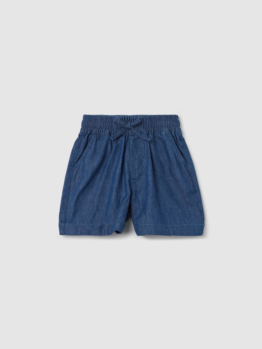 Blue denim shorts for girls_0