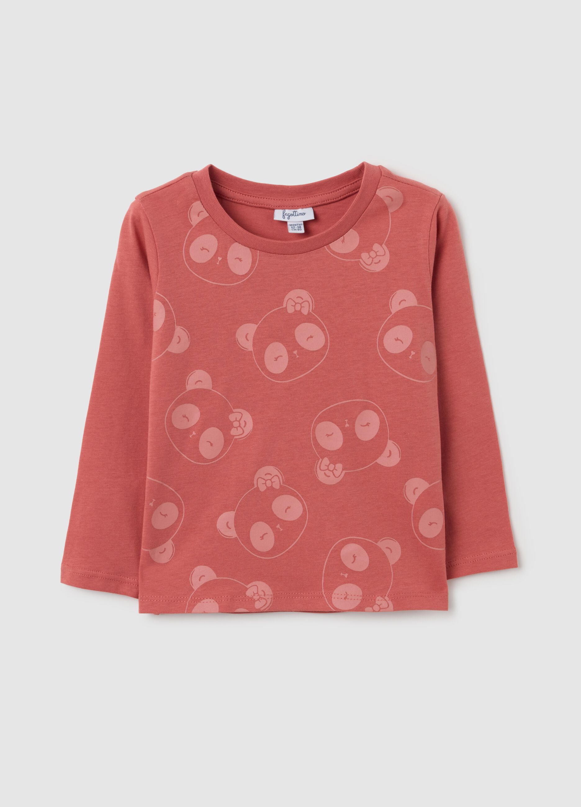 Pink Long-Sleeved Cotton T-Shirt