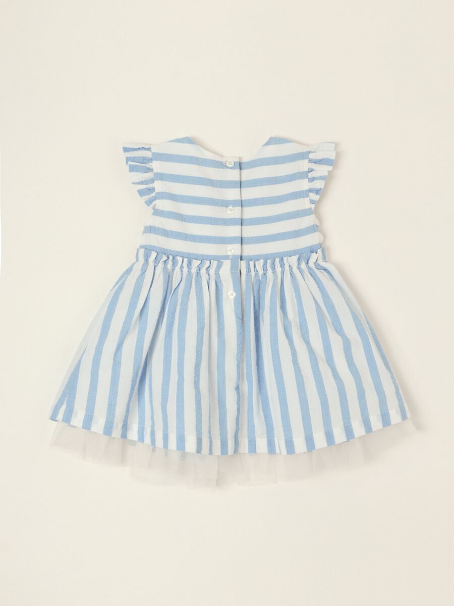 Abito azzurro in puro cotone a righe_2
