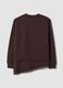 Brown cotton-blend crew-neck sweatshirt with lace detail_6