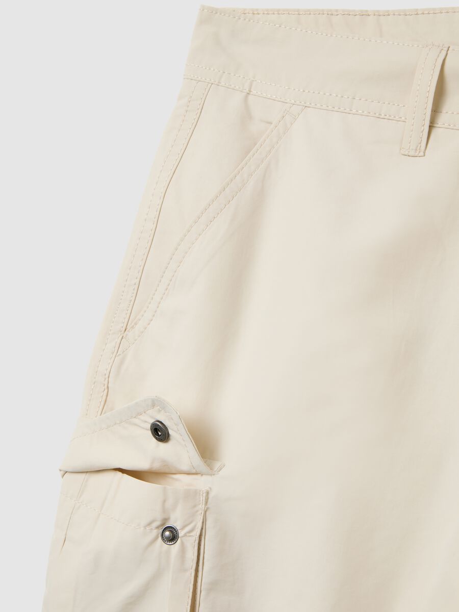 Shorts da uomo in misto cotone beige regular fit_5