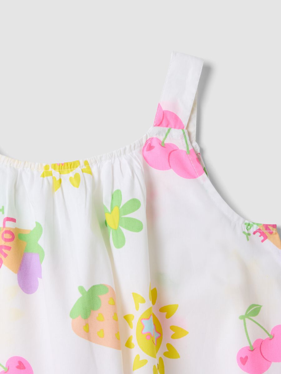 White pure cotton dress with all-over print_2