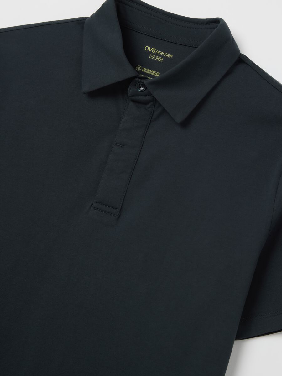 Blue regular-fit polo shirt with short sleeves_5