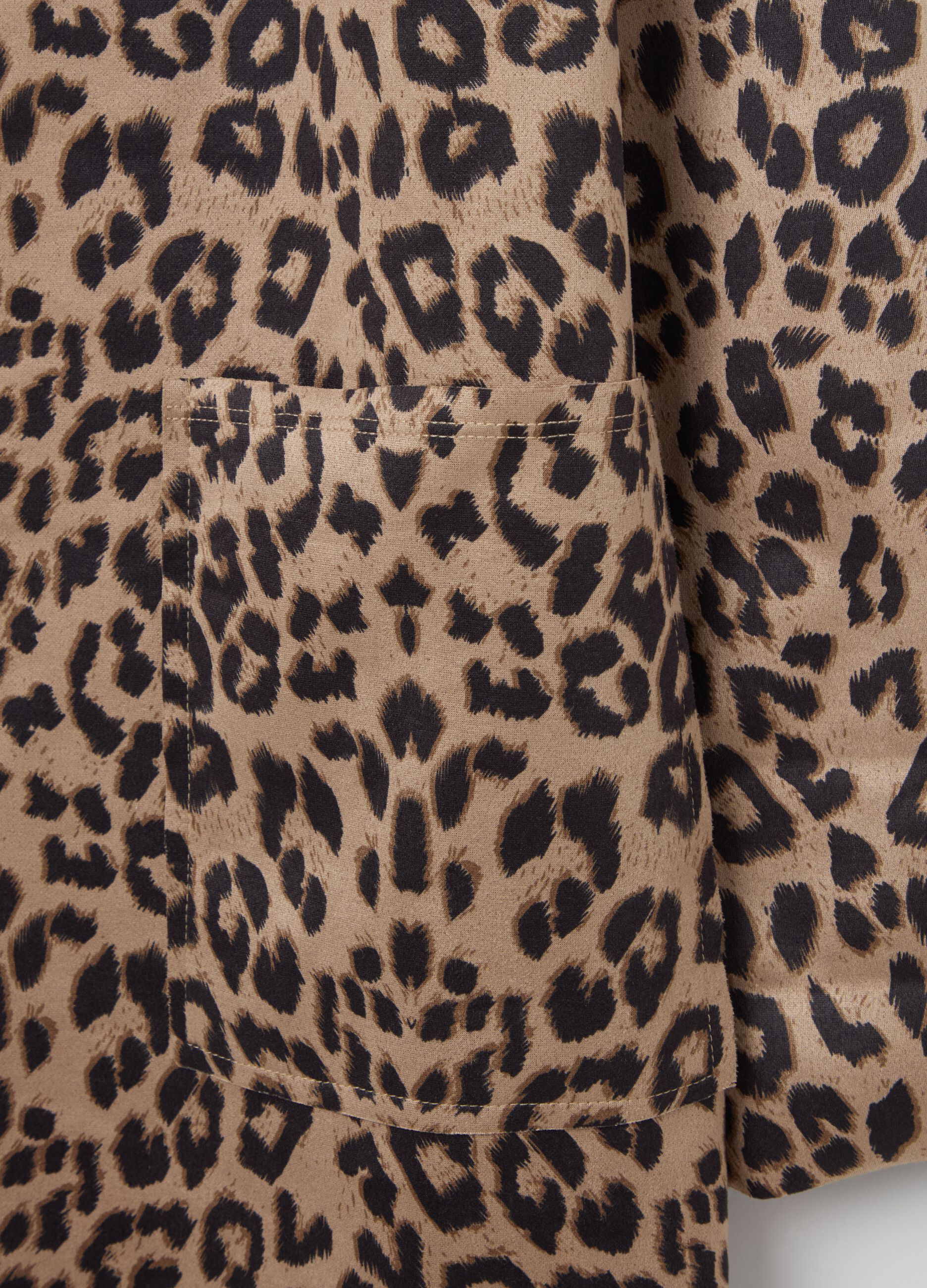 Giacca lunga aperta animalier