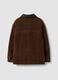 Brown regular-fit shacket with contrast collar_6