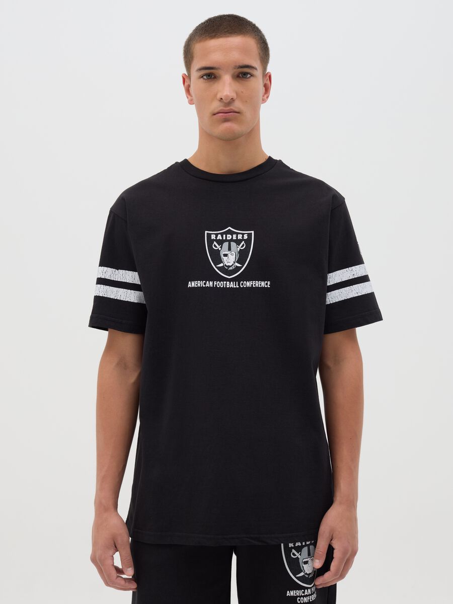 Black NFL Raiders T-Shirt in Pure Cotton_0