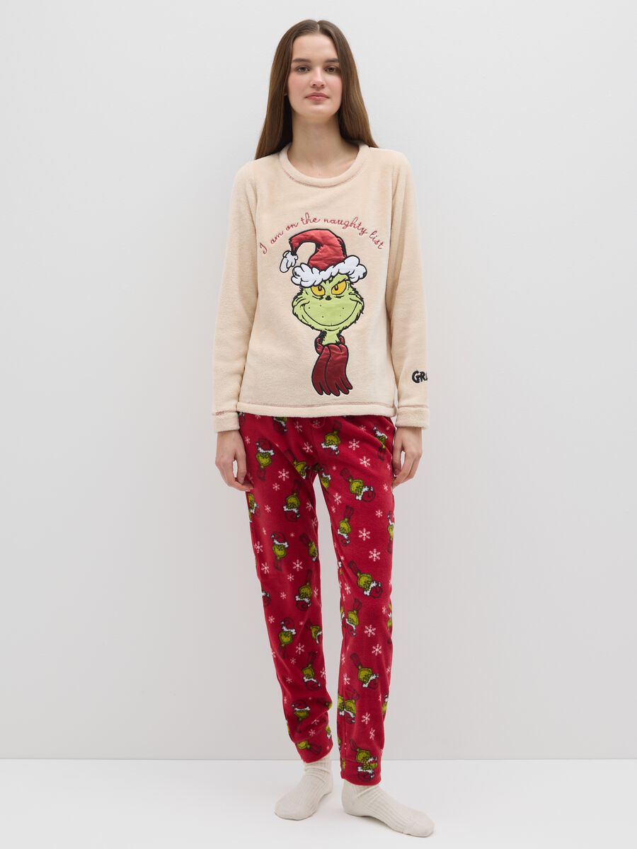 Pigiama multicolor natalizio regular fit con stampa Grinch_0
