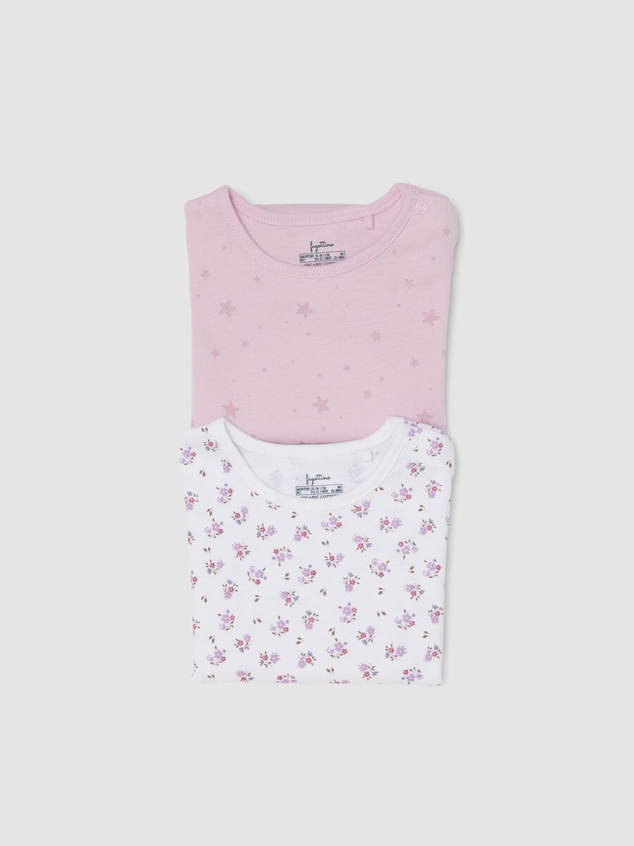 Bipack di body rosa in cotone organico a maniche corte per neonate e bimbe_2