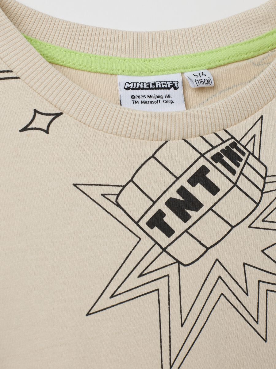 Children's beige pure cotton sweater with print_2