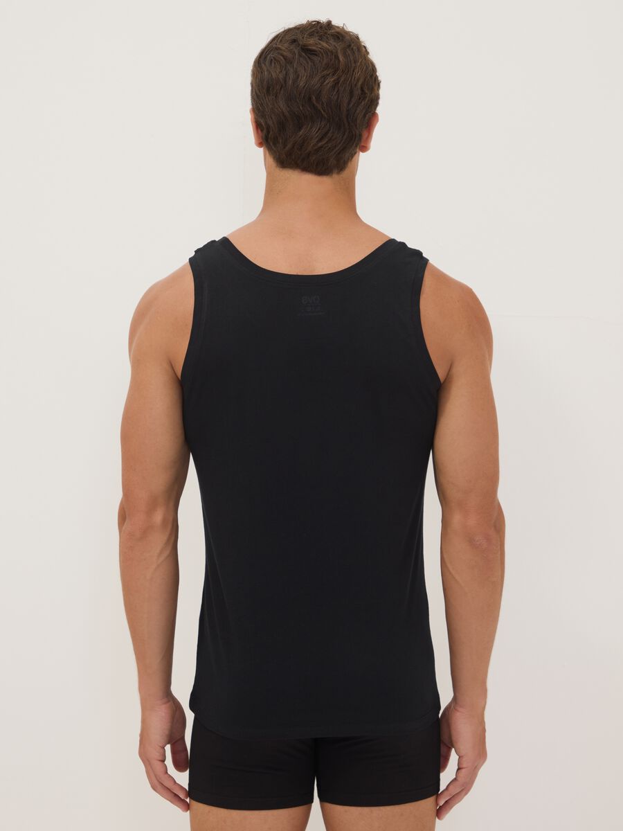 2-pack of black vests in pure extra-fine cotton_3