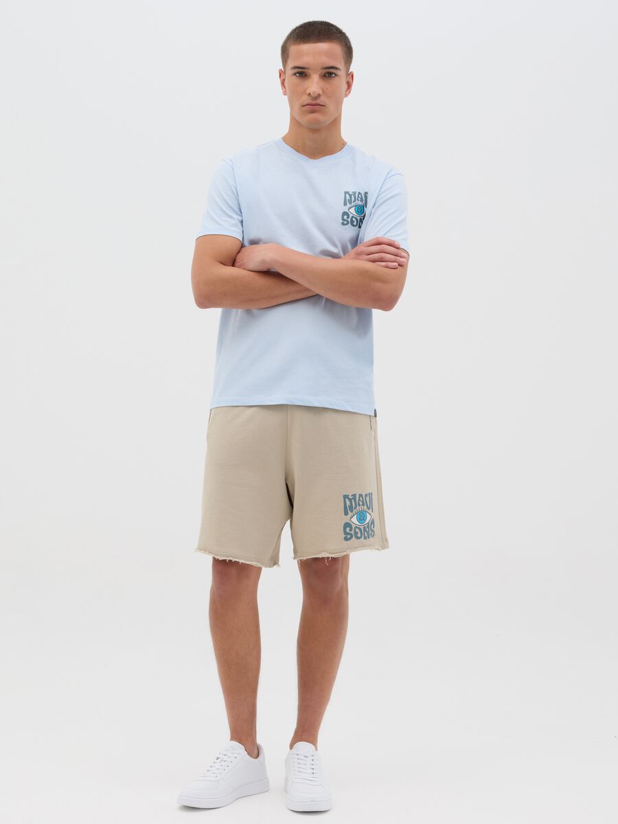 Men's pure cotton blue T-shirt regular fit with print_1