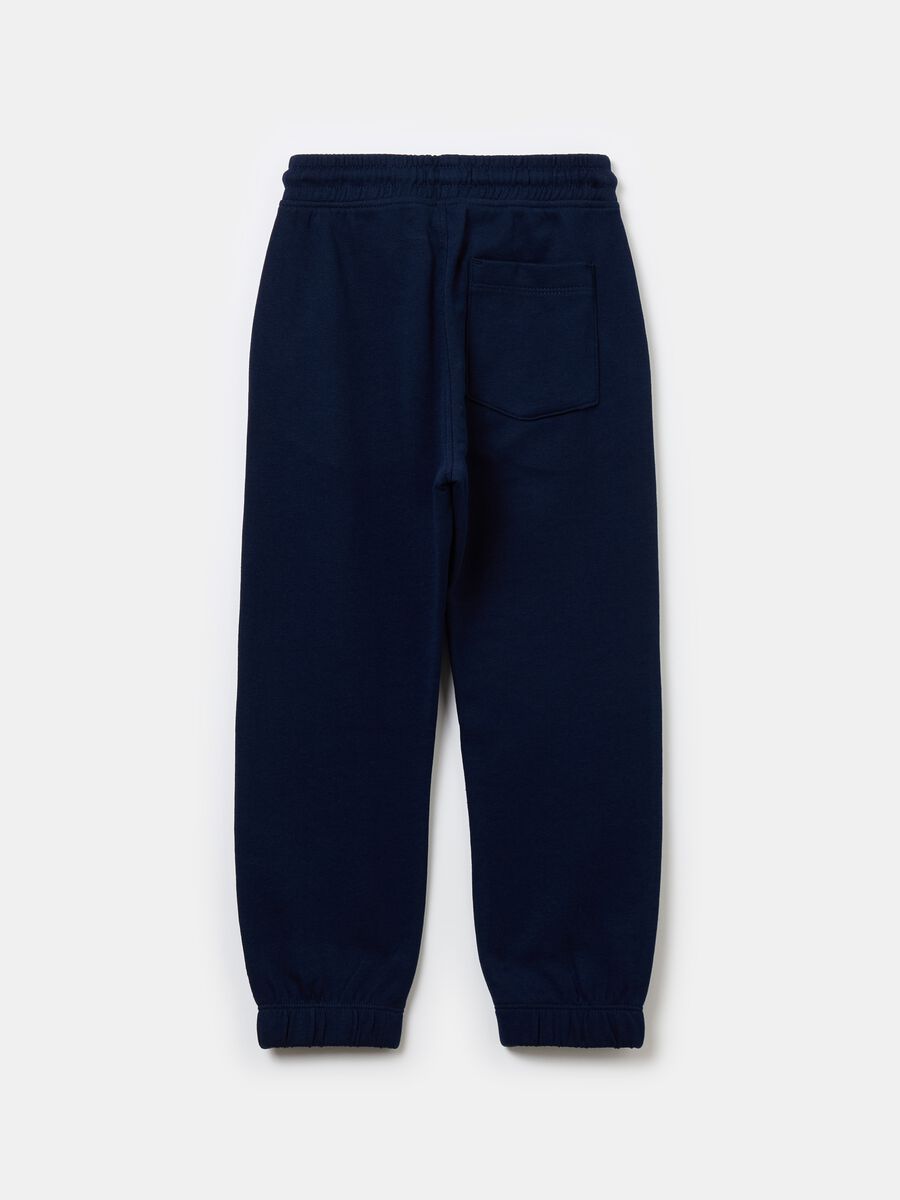 Fleece joggers with drawstring and print_1