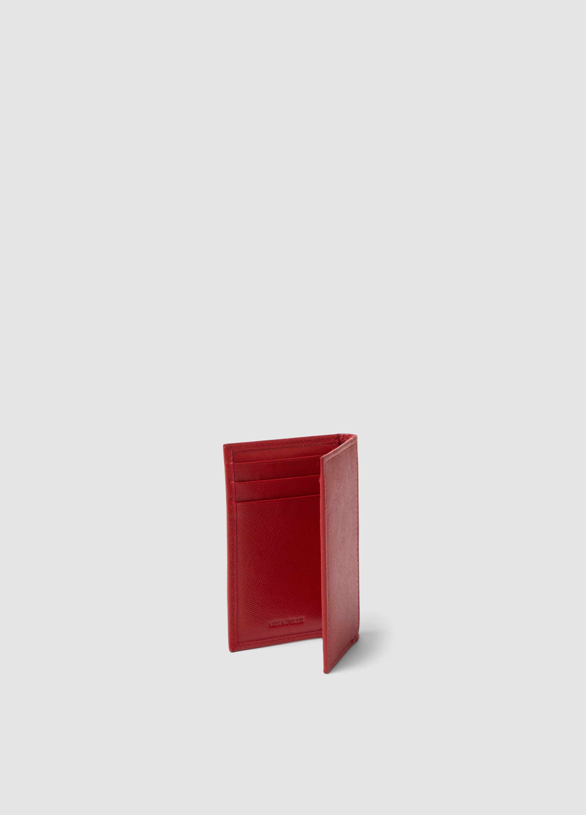 Red genuine leather wallet