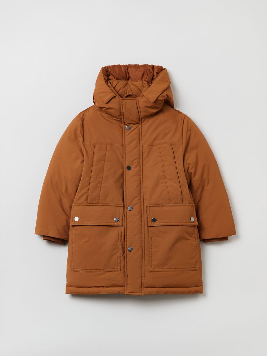 Parka lungo con cappuccio_0