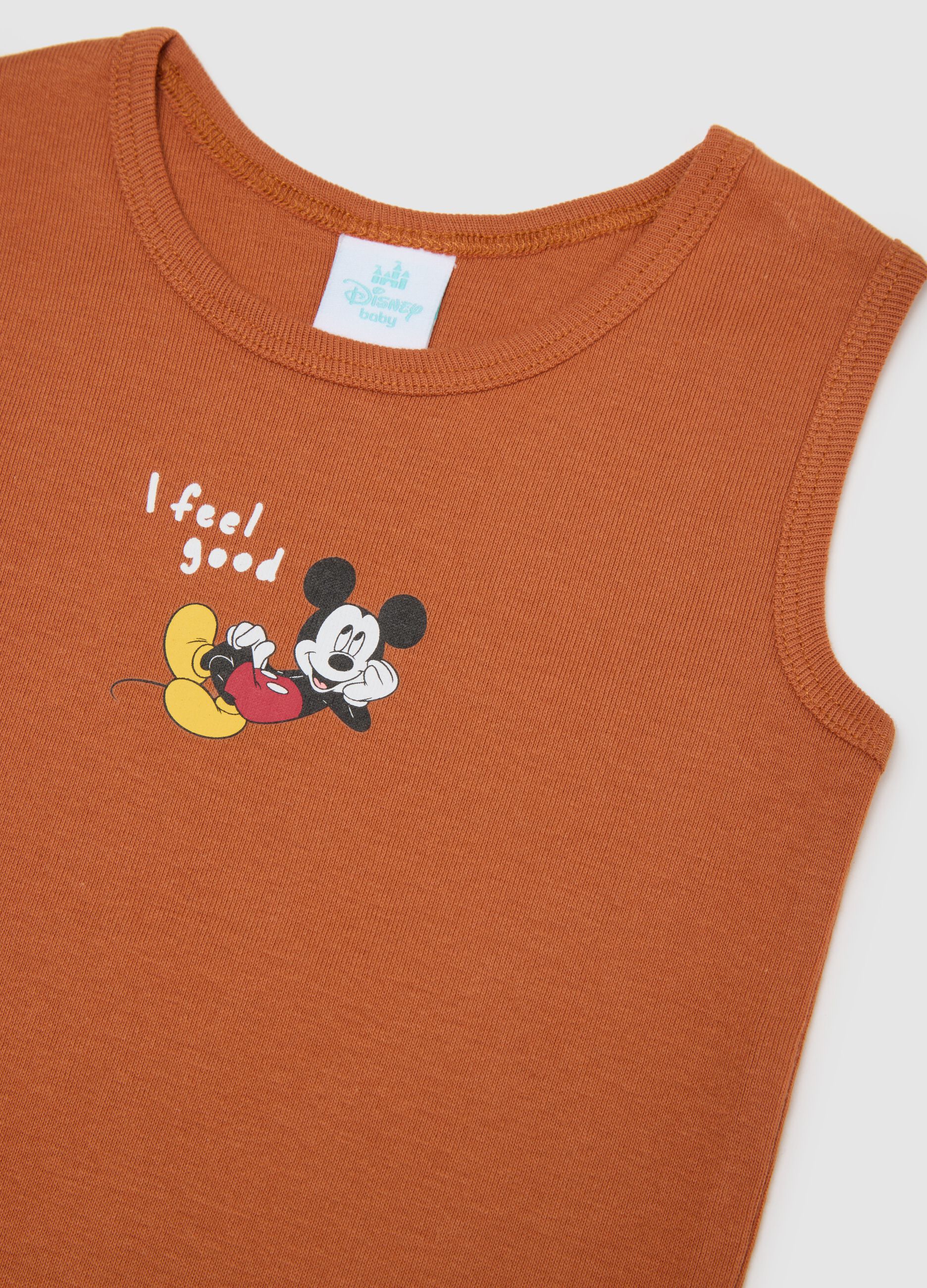 Set bipack canottiere da bambino in puro cotone arancione