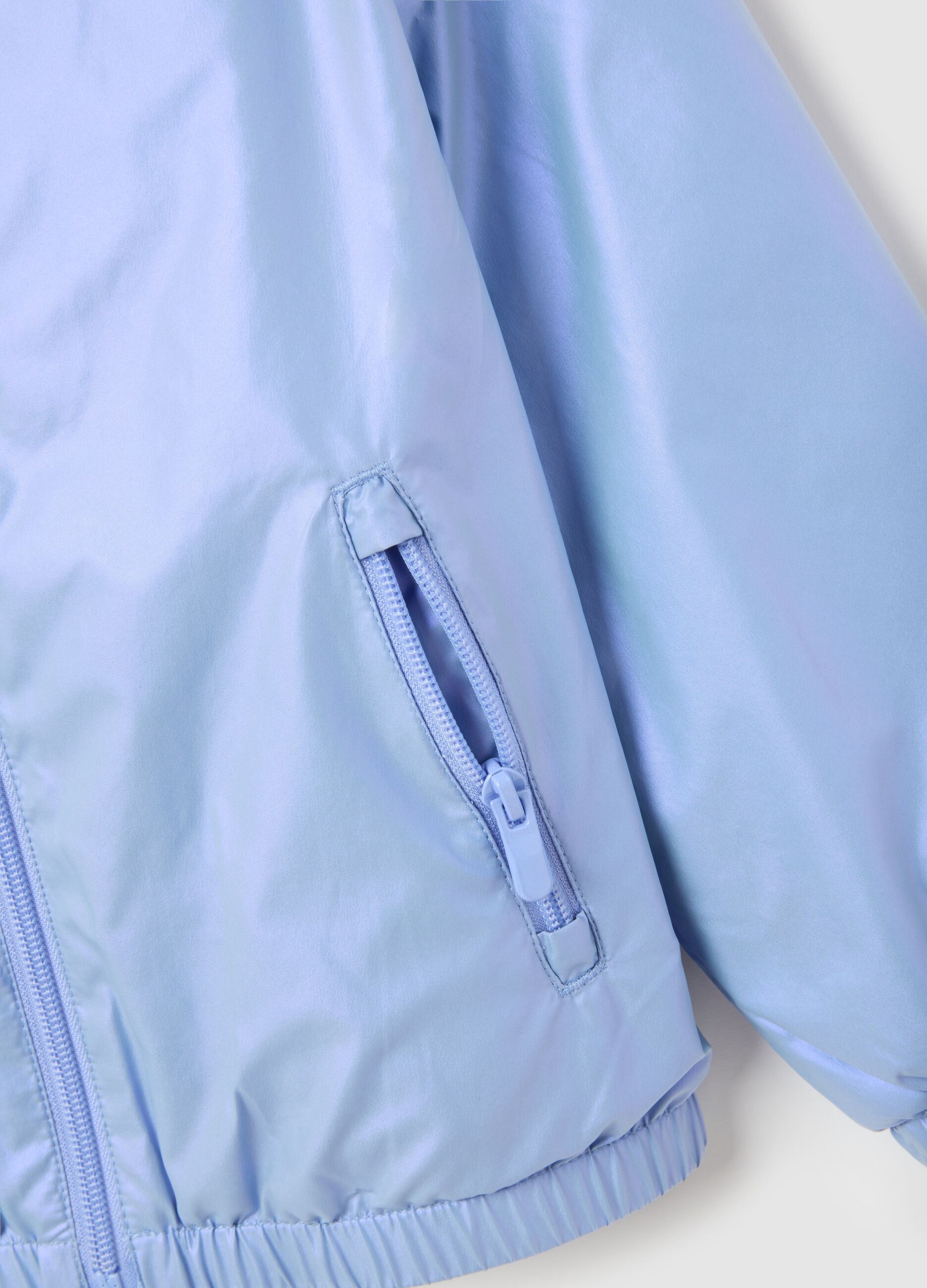 Girl's blue fabric jacket, regular fit
