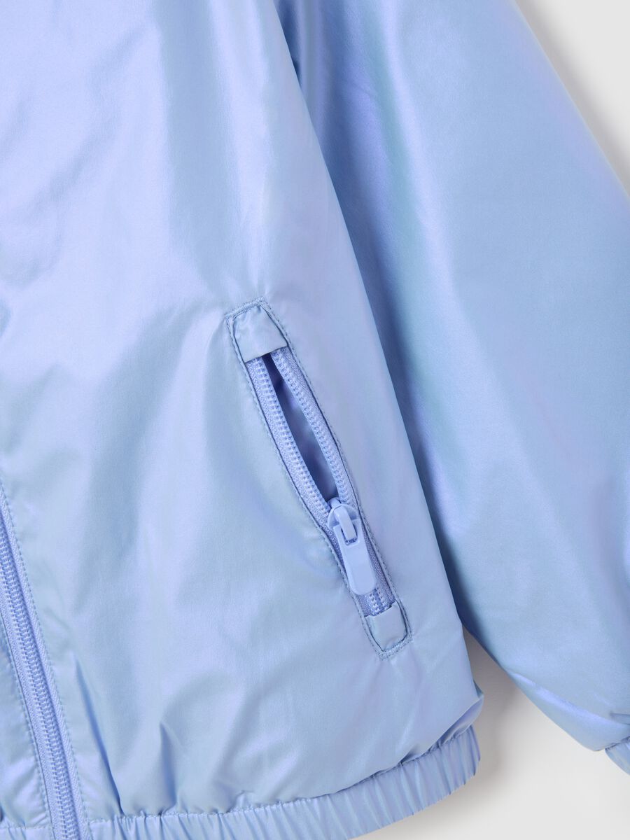 Girl's blue fabric jacket, regular fit_3