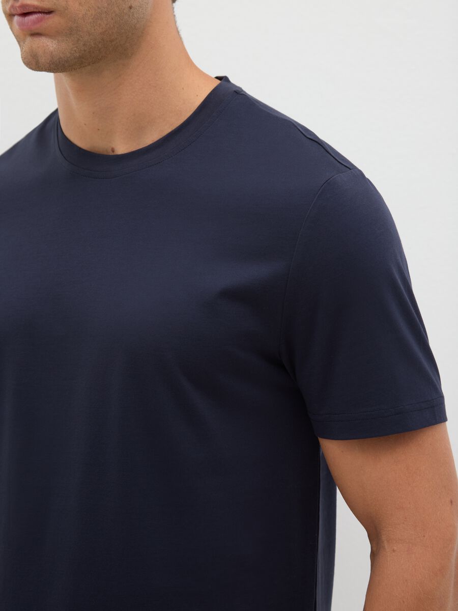 Blue pure cotton regular fit t-shirt_3