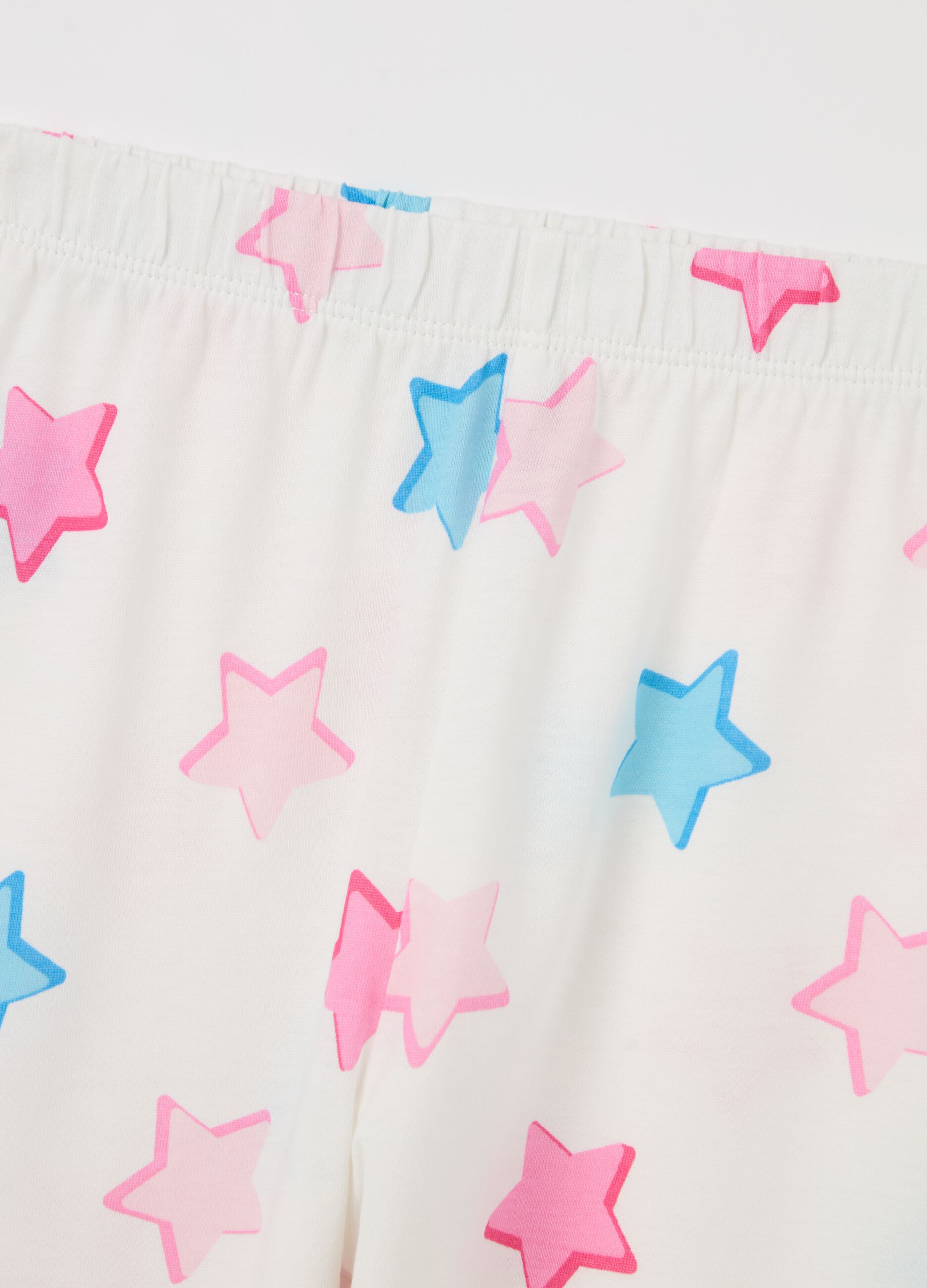 Pigiama lungo con stampa stelle multicolore