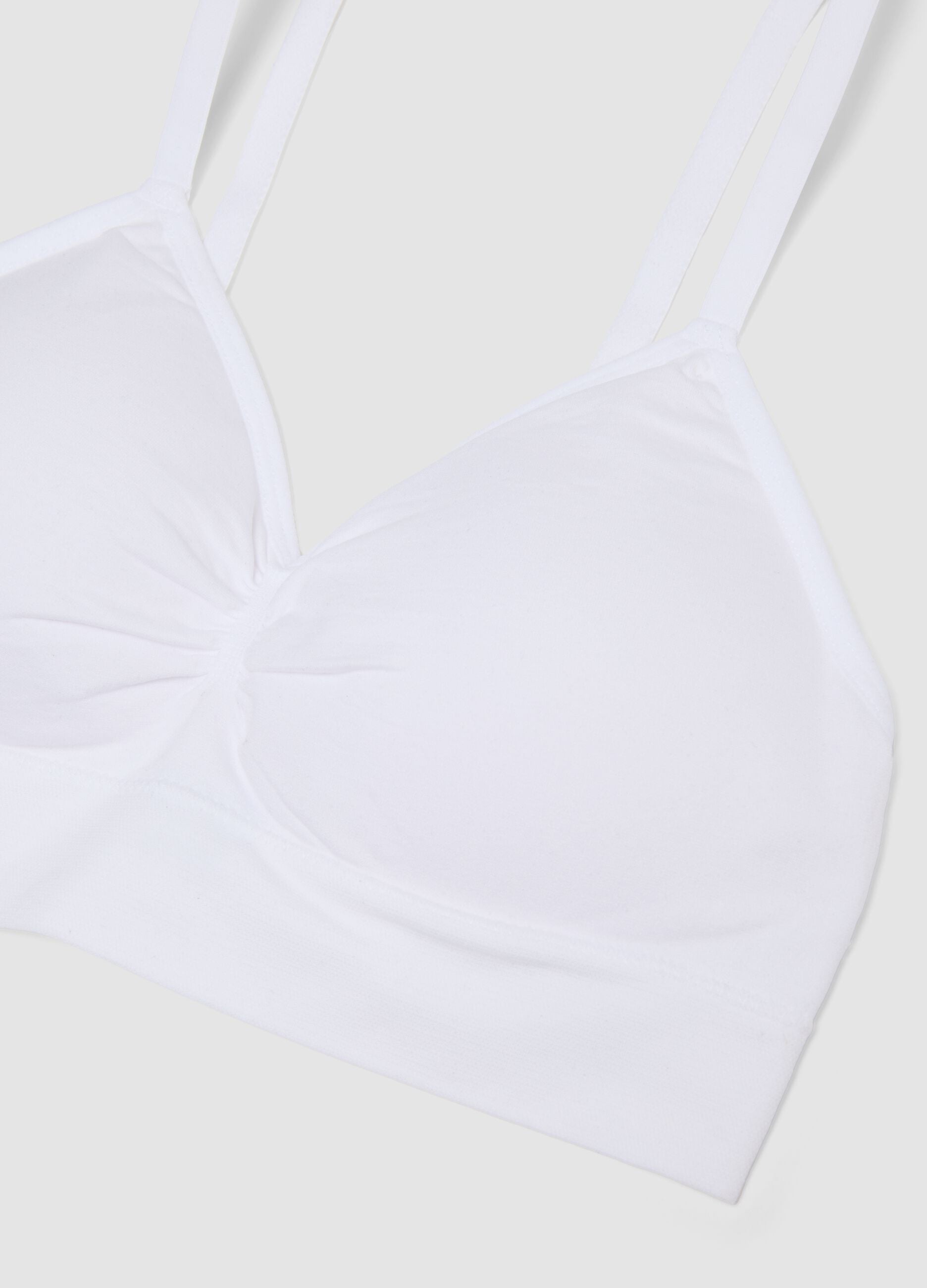 Reggiseno bralette bianco in tessuto elasticizzato
