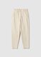 Beige pure cotton baggy trousers_4
