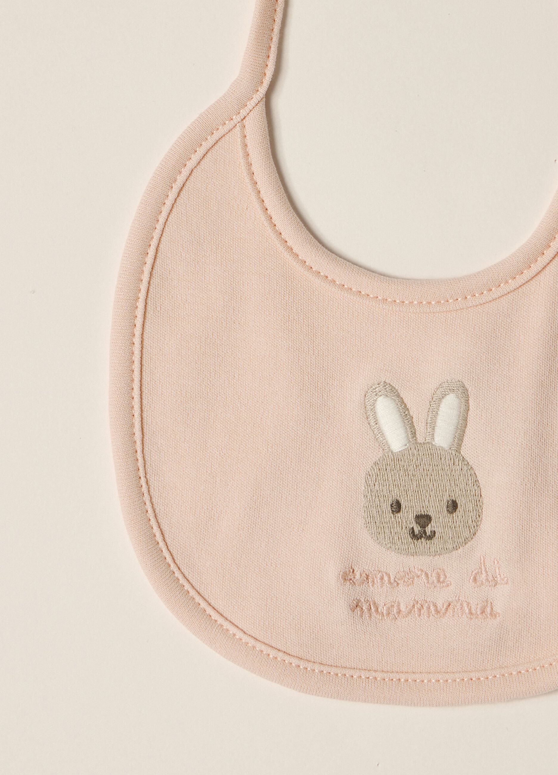 IANA newborn girl bibs in 100% cotton interlock