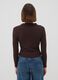 Brown viscose-blend polo-collar jumper, regular fit_3