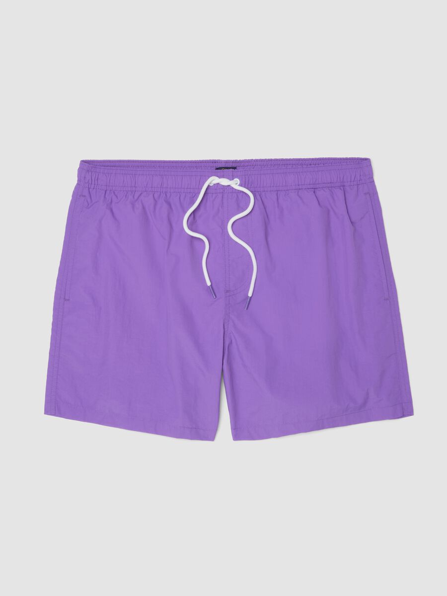 Purple swim shorts with elasticated waistband_4