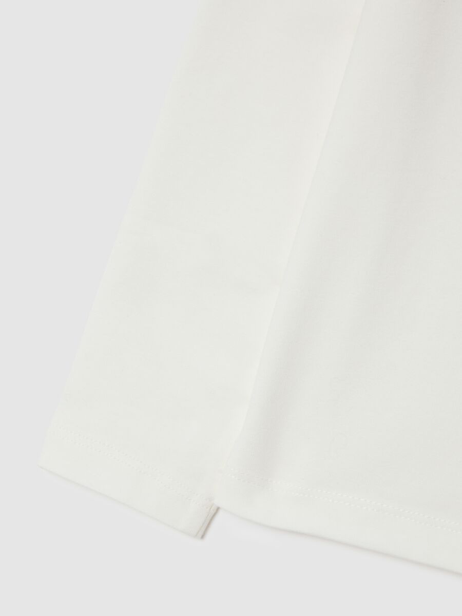 Girls' stretch cotton white T-shirt with print_3