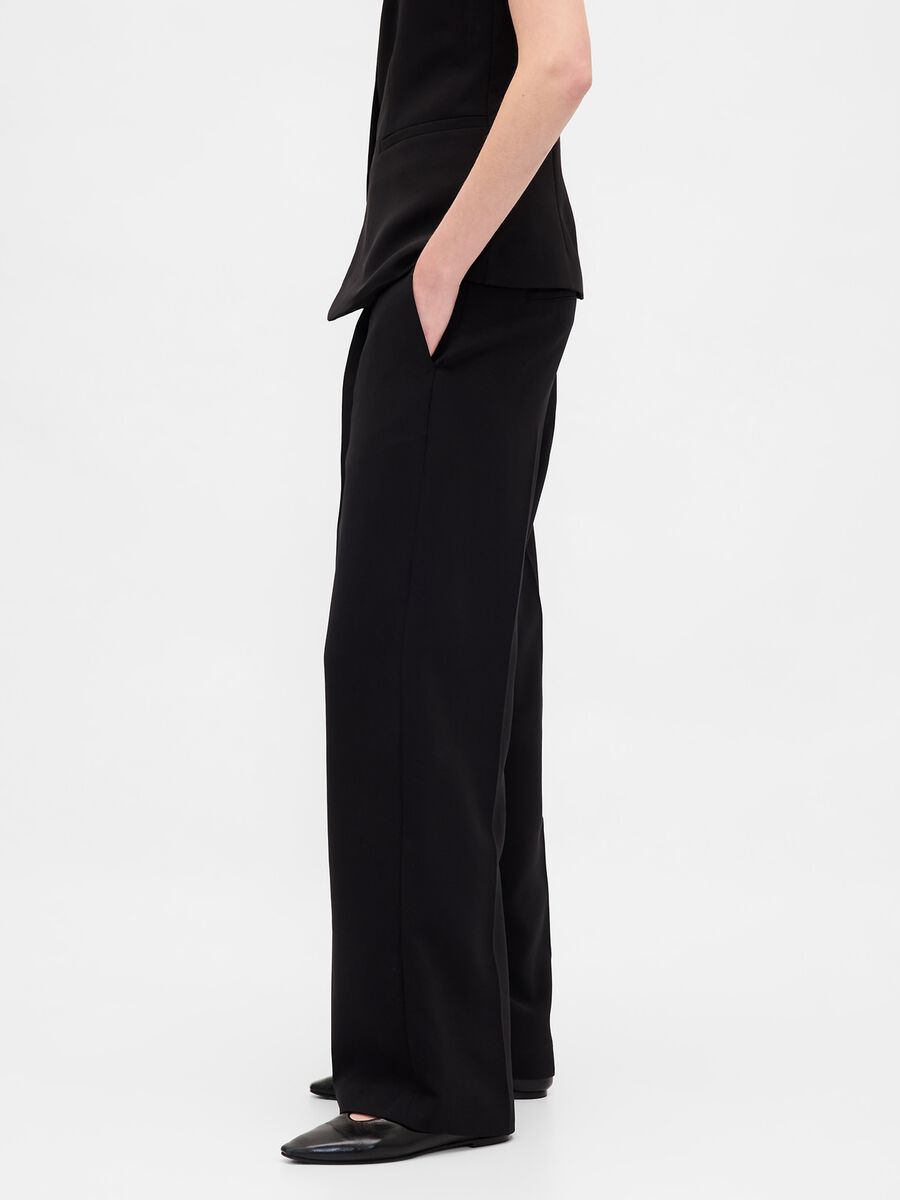 Black Stretch Wide-Leg Trousers_3