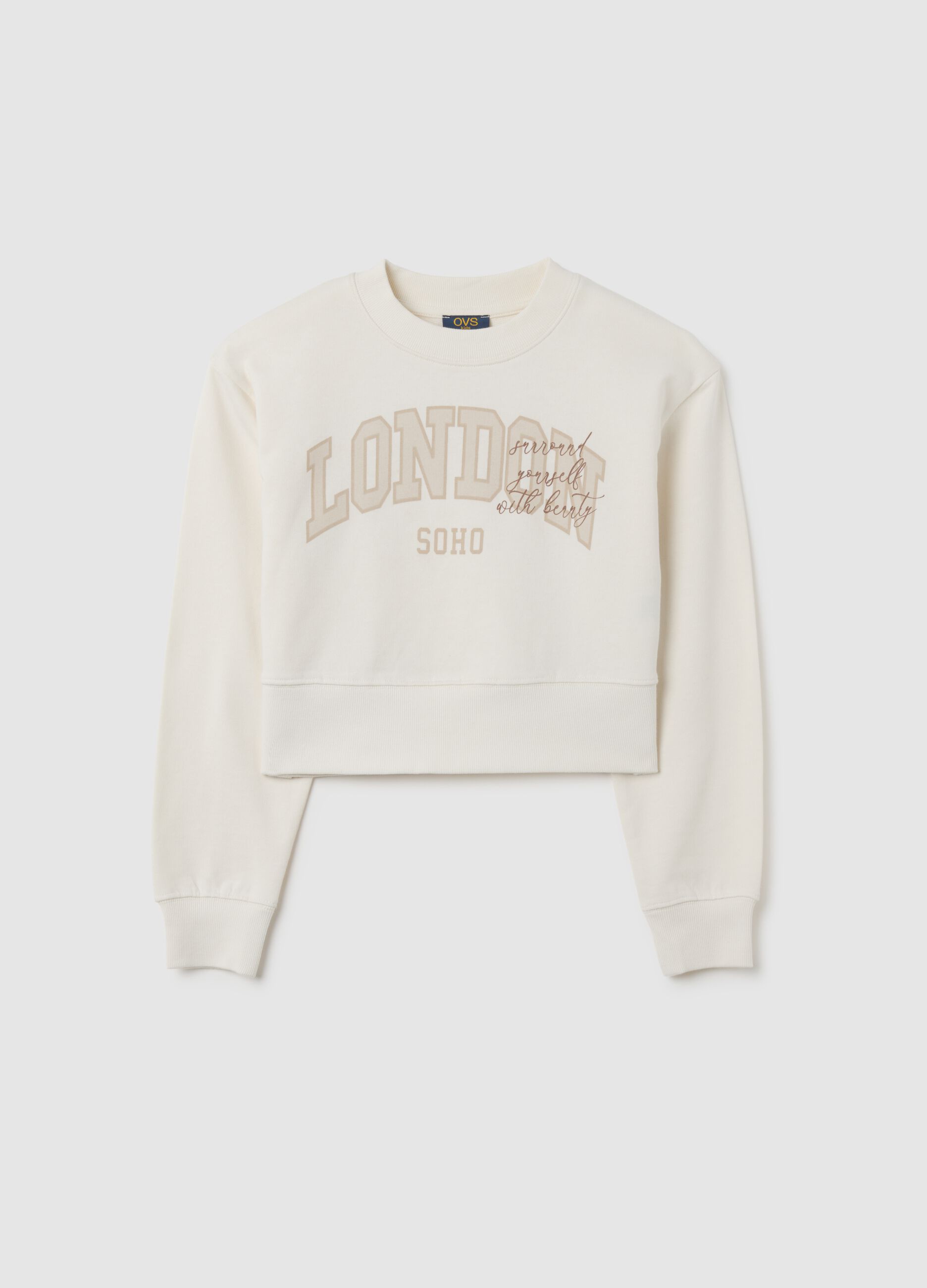 Girls' pure cotton white sweatshirt regular fit