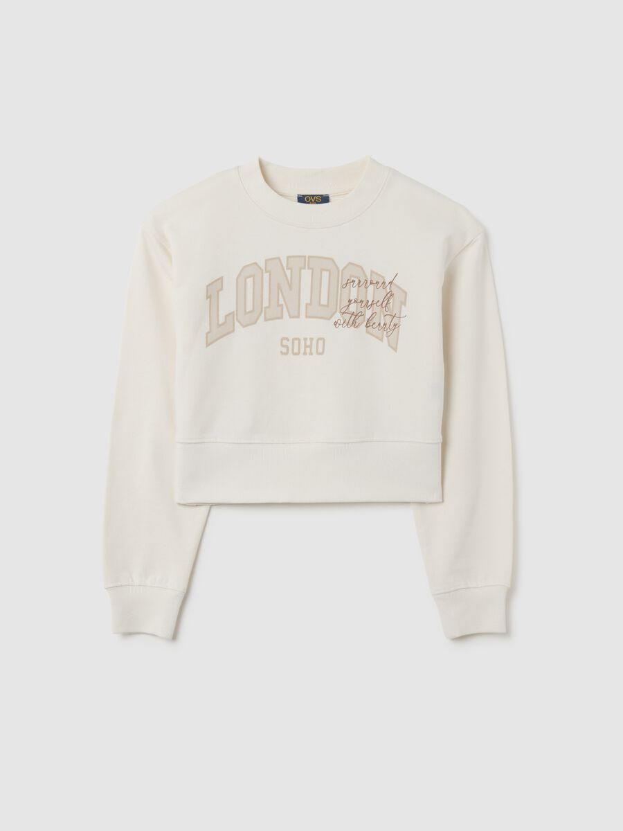 Girls' pure cotton white sweatshirt regular fit_3