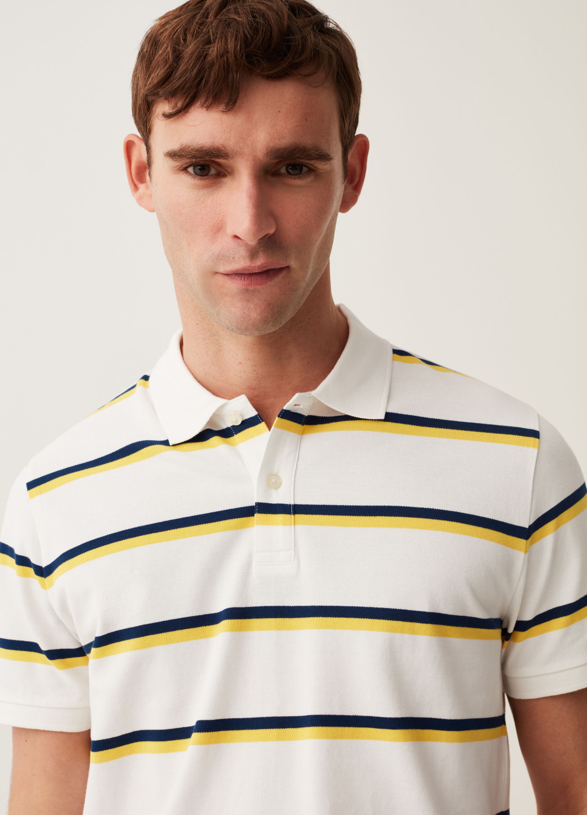 Polo in piquet a righe_1