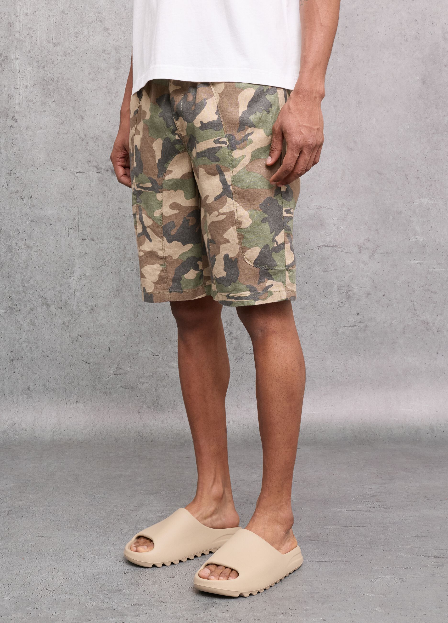 100% Linen Camo Shorts