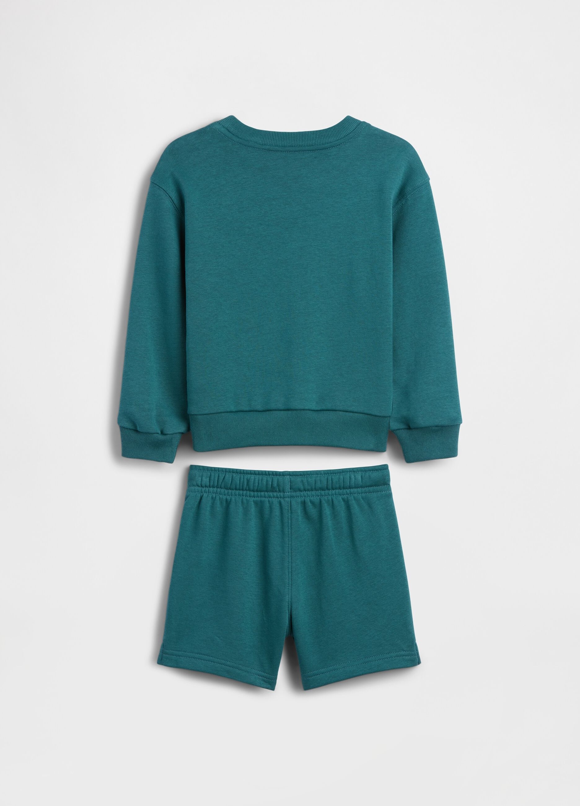 Cotton-blend sweatshirt and shorts set