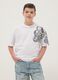 White pure cotton kids' oversized fit t-shirt with snake_0