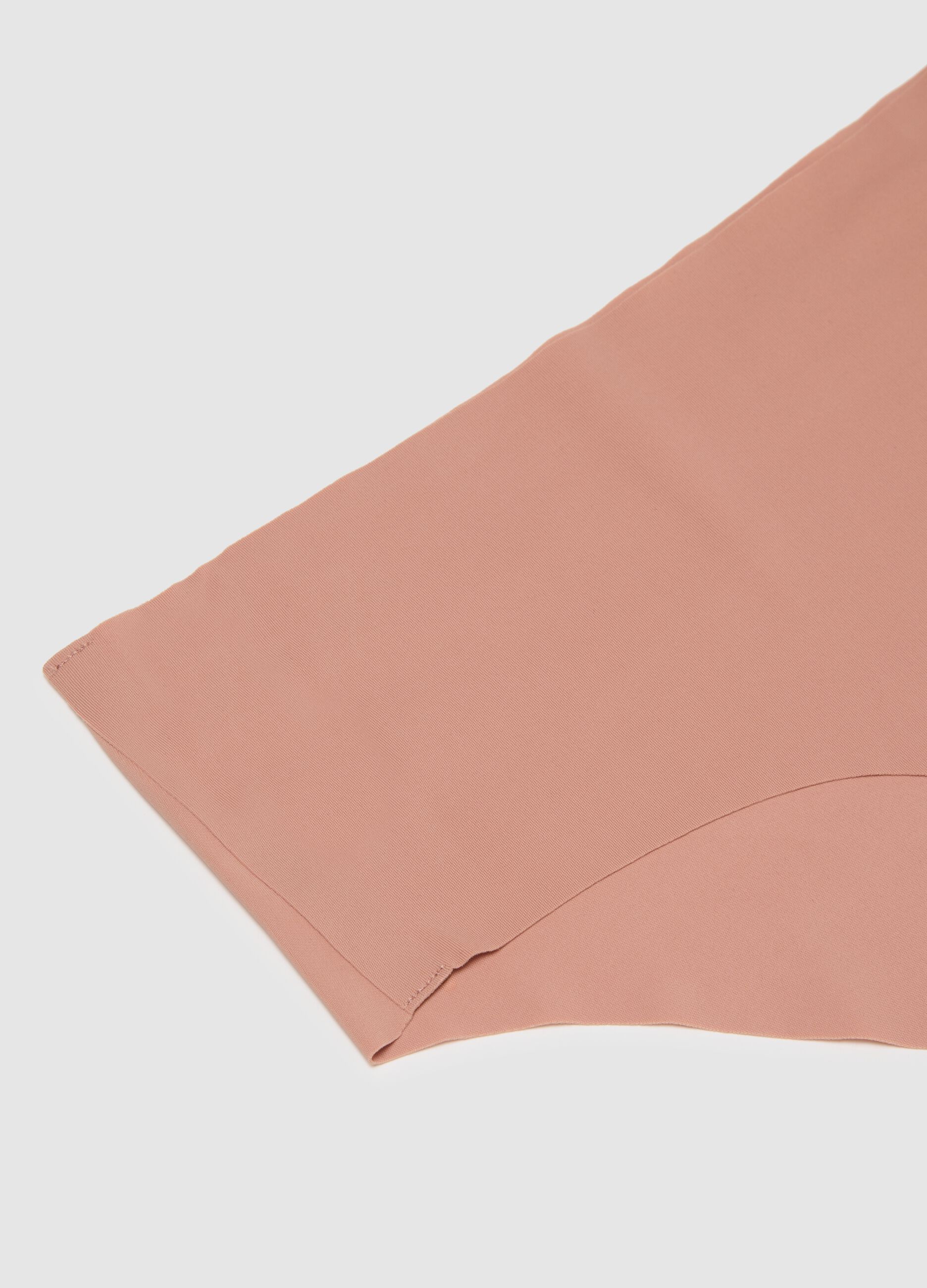 High-waisted pink stretch fabric slip