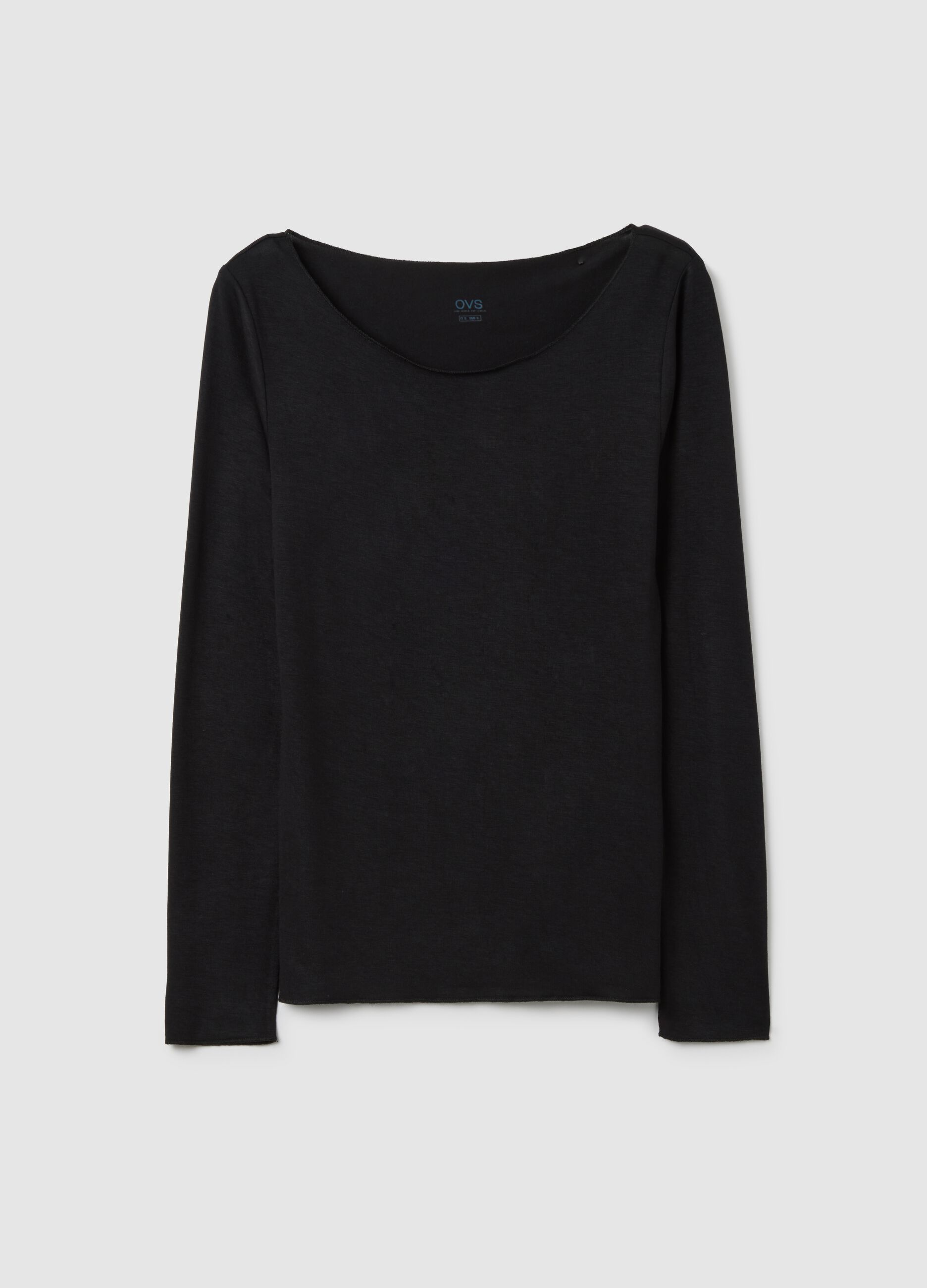 Black Stretch Long Sleeve Top