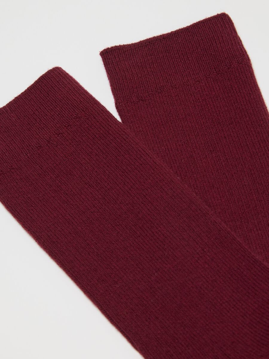 Calze midi rosse in misto cotone_1