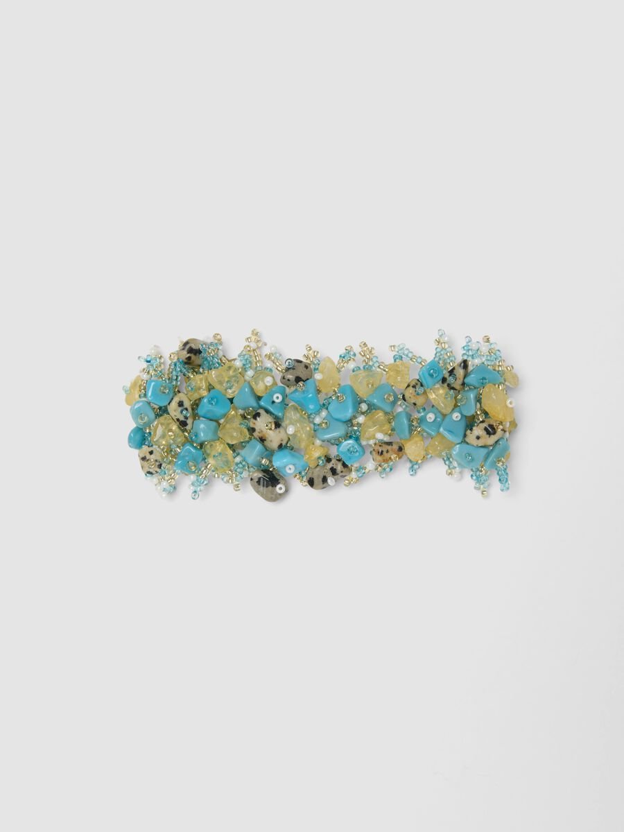 Bracciale con pietre e perline multicolor_1