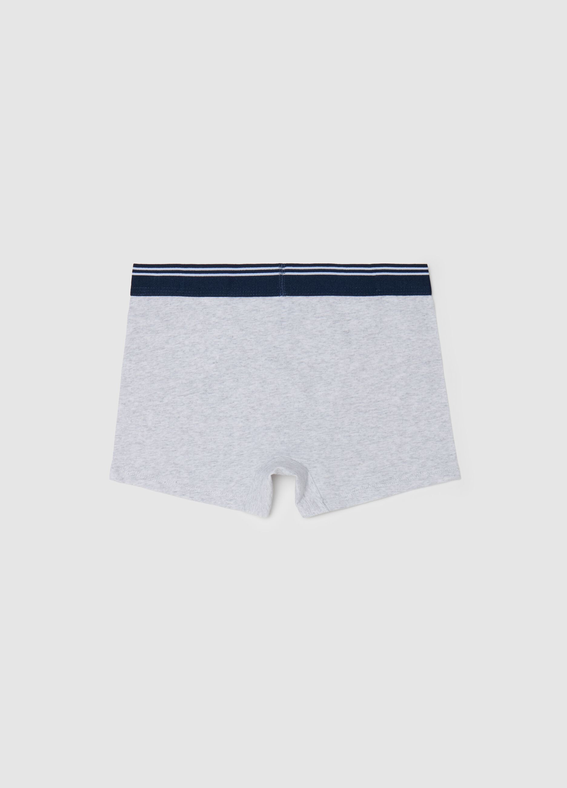 Stretch cotton boxer shorts with striped detail.