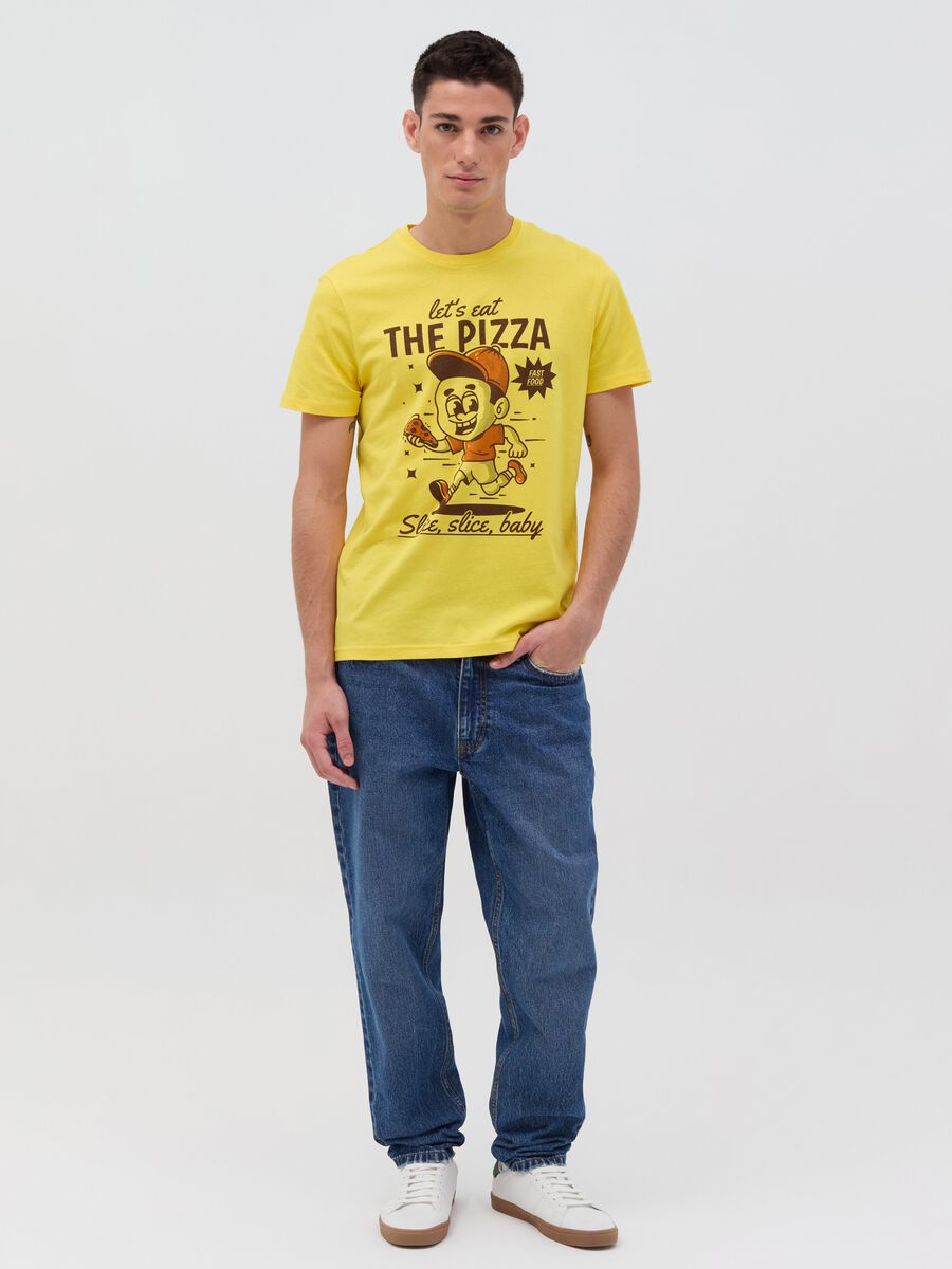 T-shirt con stampa fast food_1